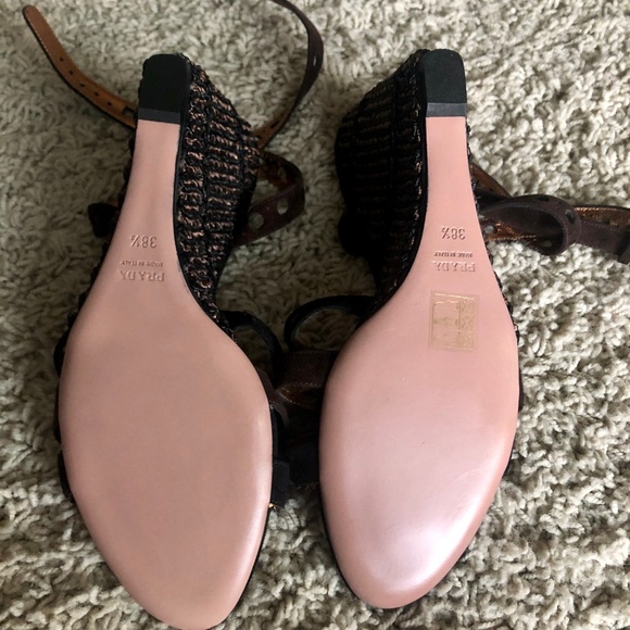 LIKE NEW. Prada Copper Wedges - Picture 8 of 8